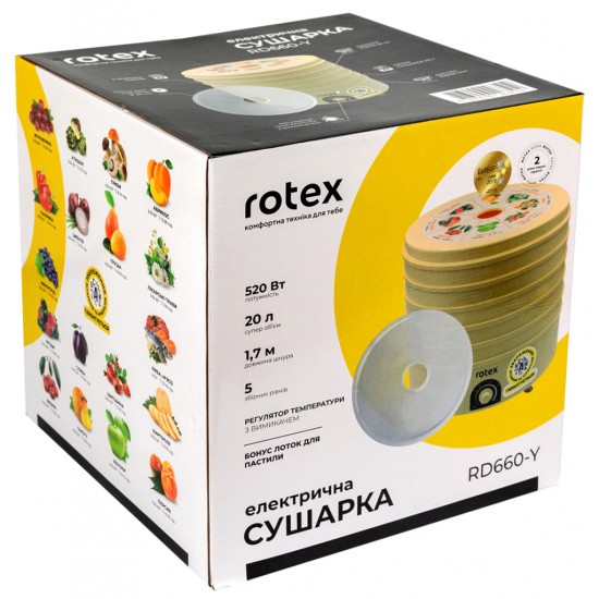 Сушка для овощей и фруктов Rotex RD660-Y Сушка для овощей и фруктов Rotex RD660-Y