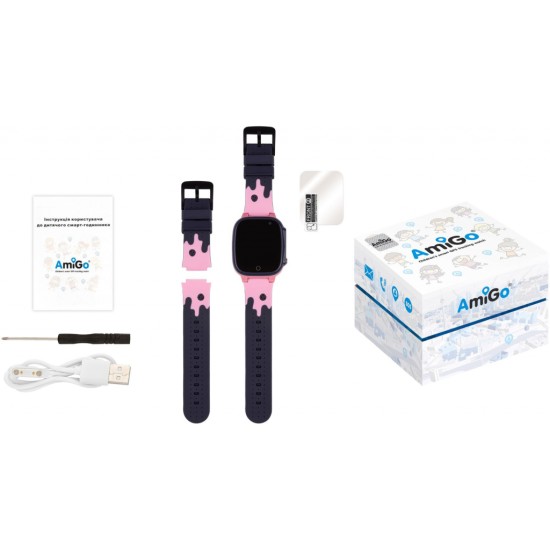 Смарт-годинник Amigo GO008 MILKY GPS WIFI Pink (873293) Смарт-годинник Amigo GO008 MILKY GPS WIFI Pink (873293)