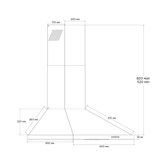 Витяжка кухонна Pyramida KT 60 WH Витяжка кухонна Pyramida KT 60 WH