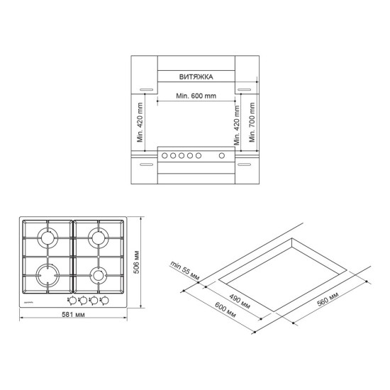 Варочна поверхня Pyramida PFE 645 WH Варочна поверхня Pyramida PFE 645 WH