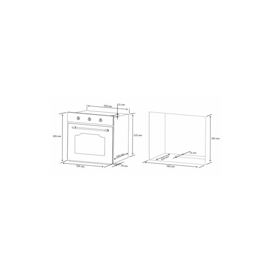 Духова шафа Eleyus SELENA 6006 BL+RB Духова шафа Eleyus SELENA 6006 BL+RB