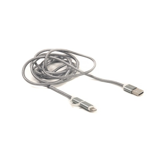 Дата кабель USB 2.0 AM to Lightning + Micro 5P 2.0m 2A cotton grey PowerPlant (CA910496) Дата кабель USB 2.0 AM to Lightning + Micro 5P 2.0m 2A cotton grey PowerPlant (CA910496)
