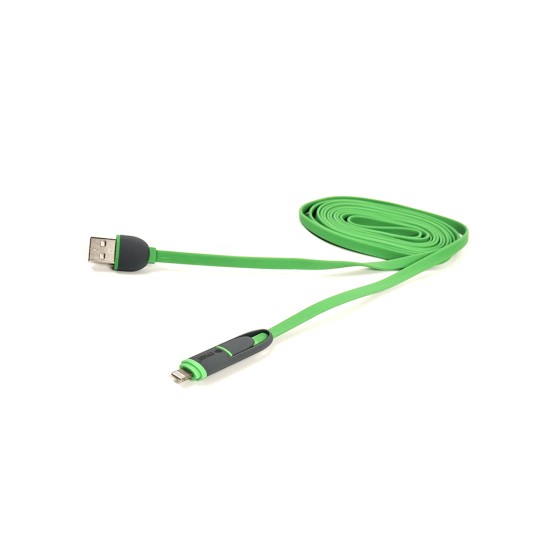 Дата кабель USB 2.0 AM to Lightning + Micro 5P 2.0m 2A flat green PowerPlant (CA910502) Дата кабель USB 2.0 AM to Lightning + Micro 5P 2.0m 2A flat green PowerPlant (CA910502)