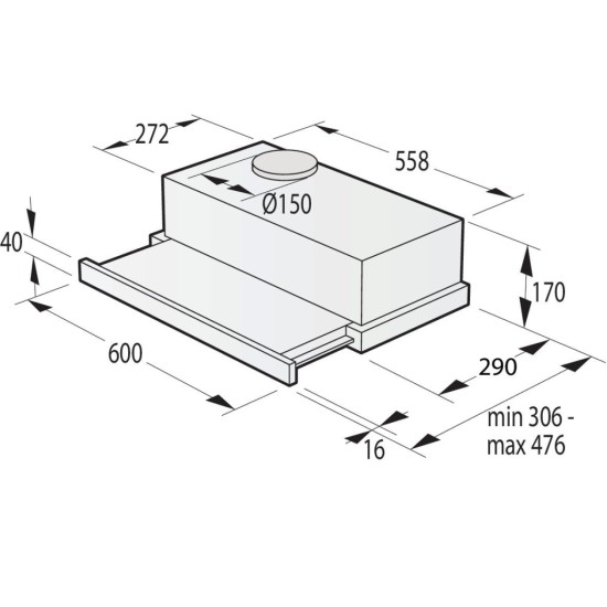 Вытяжка кухонная Gorenje TH64E4BG Вытяжка кухонная Gorenje TH64E4BG