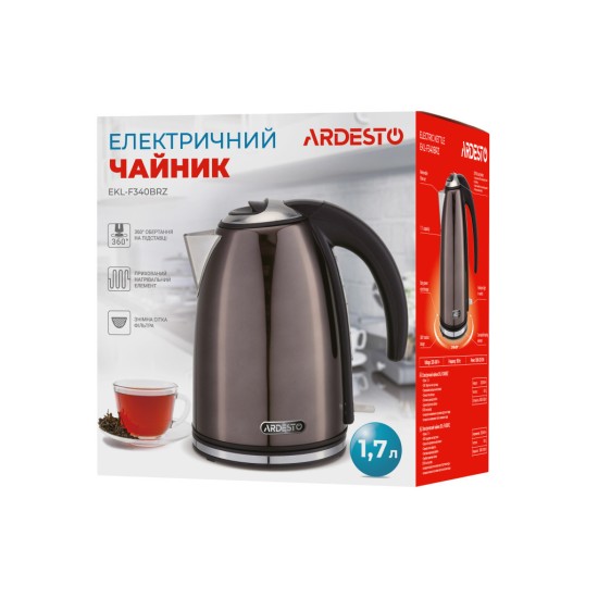 Електрочайник Ardesto EKL-F340BRZ Електрочайник Ardesto EKL-F340BRZ