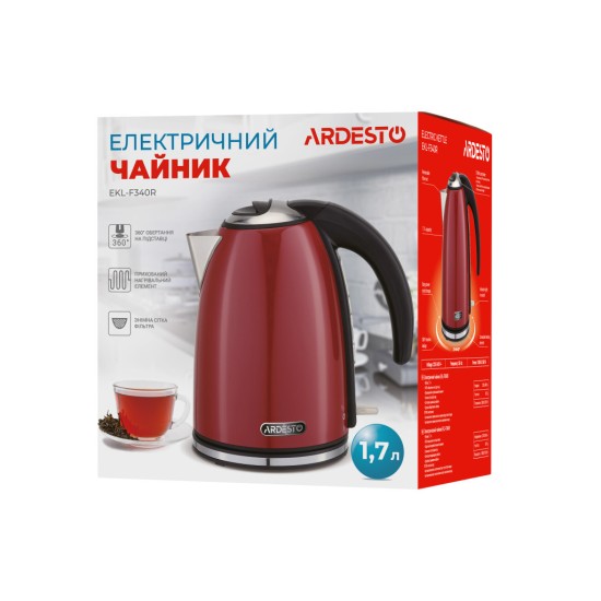 Електрочайник Ardesto EKL-F340R Електрочайник Ardesto EKL-F340R