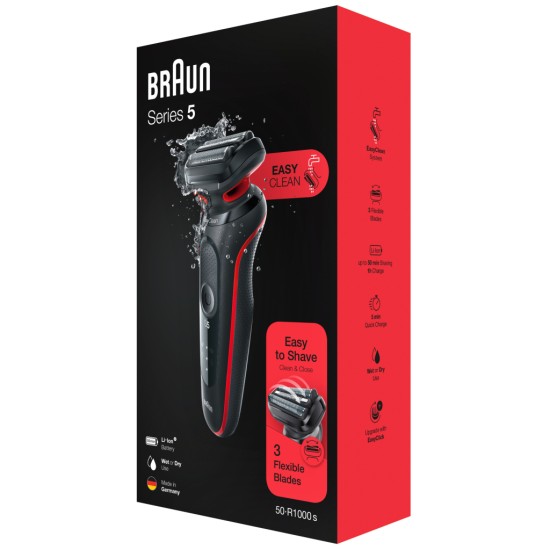 Электробритва Braun Series 5 51-R1000s BLACK / RED Электробритва Braun Series 5 51-R1000s BLACK / RED