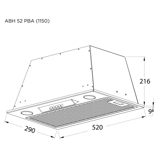 Вытяжка кухонная Pyramida ABH 52 PBA (1150) IX Вытяжка кухонная Pyramida ABH 52 PBA (1150) IX