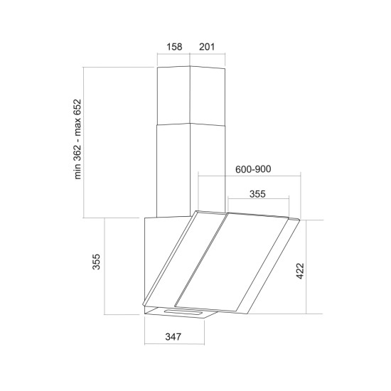 Вытяжка кухонная Pyramida MSH 60 S (650) BL Вытяжка кухонная Pyramida MSH 60 S (650) BL