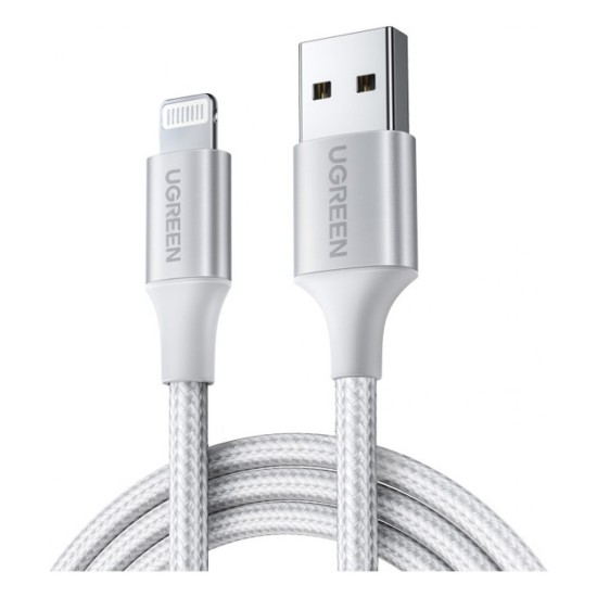 Дата кабель USB 2.0 AM to Lightning 2.0m US199 2.4A Silver Ugreen (60163) Дата кабель USB 2.0 AM to Lightning 2.0m US199 2.4A Silver Ugreen (60163)