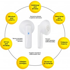 Навушники AURA 1 White (TWSA1W)