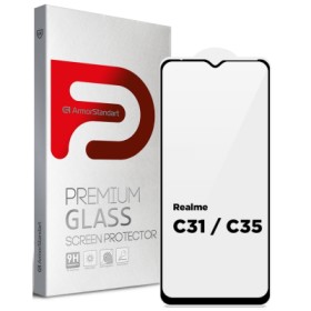 Стекло защитное Armorstandart Full Glue Realme C31 / C35 Black (ARM62692)