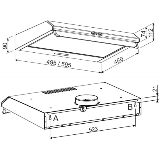 Витяжка кухонна Jantar PHT I LED 60 BR Витяжка кухонна Jantar PHT I LED 60 BR
