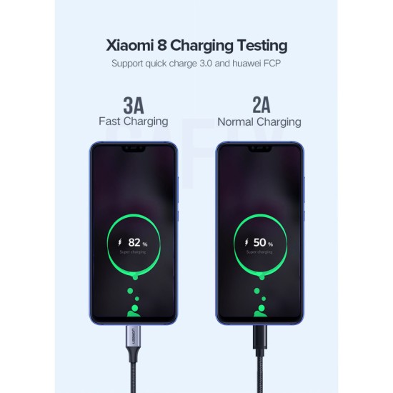 Дата кабель USB 2.0 AM to Type-C 3.0m 3.0A 18W US288 Space Gray Ugreen (60408) Дата кабель USB 2.0 AM to Type-C 3.0m 3.0A 18W US288 Space Gray Ugreen (60408)