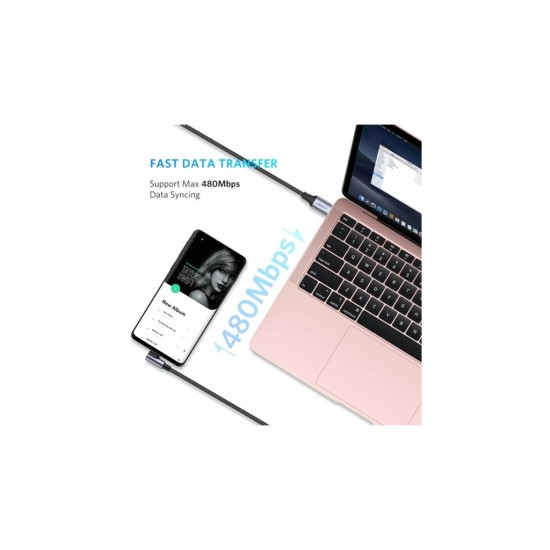 Дата кабель USB-C to USB-C 2.0m 60W US255 Black Gray Ugreen (50125) Дата кабель USB-C to USB-C 2.0m 60W US255 Black Gray Ugreen (50125)