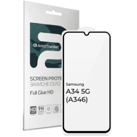 Скло захисне Armorstandart Full Glue HD Samsung A34 5G (A346) Black (ARM66199)