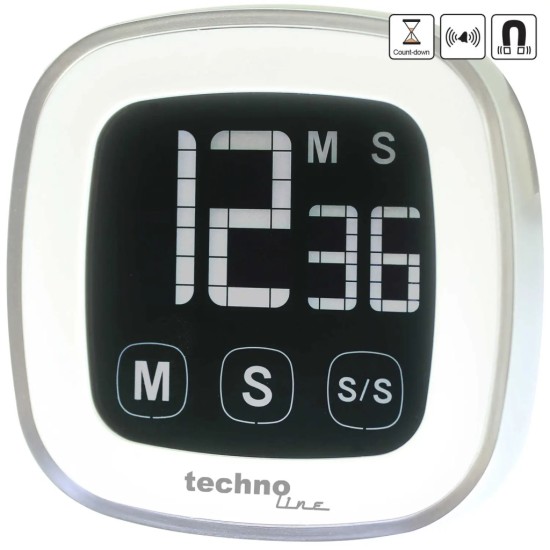 Таймер кухонний Technoline KT400 Magnetic Touchscreen White (KT400) Таймер кухонний Technoline KT400 Magnetic Touchscreen White (KT400)
