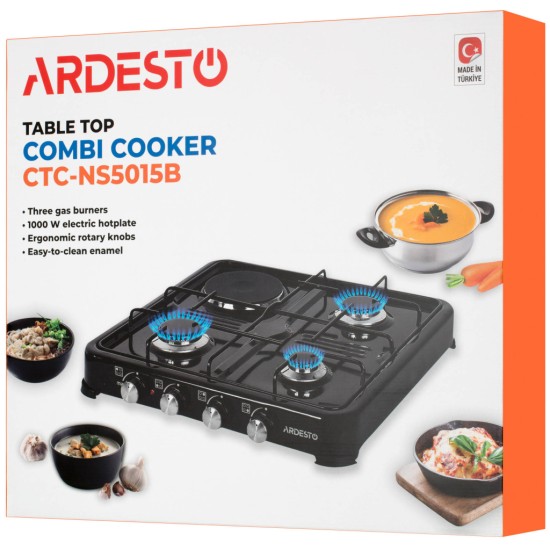 Плита Ardesto CTC-NS5015B, тип газу LPG, 3 алюмін. газ. пальника, 1 електрич. ко (CTC-NS5015B) Плита Ardesto CTC-NS5015B, тип газу LPG, 3 алюмін. газ. пальника, 1 електрич. ко (CTC-NS5015B)
