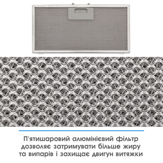 Вытяжка кухонная Eleyus GEMINI 700 LED 52 BL Вытяжка кухонная Eleyus GEMINI 700 LED 52 BL