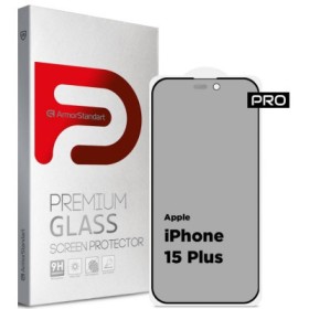 Скло захисне Armorstandart Pro Anti-spy Matte Apple iPhone 15 Plus Black (ARM73173)