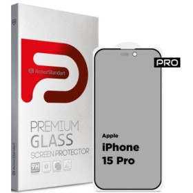 Скло захисне Armorstandart Pro Anti-spy Matte Apple iPhone 15 Pro Black (ARM73170)