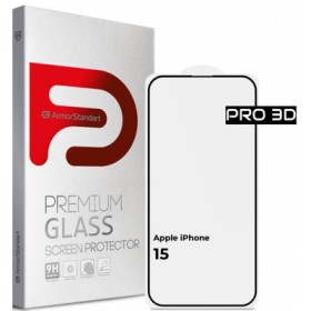 Скло захисне Armorstandart Pro 3D Apple iPhone 15 Black (ARM68217)