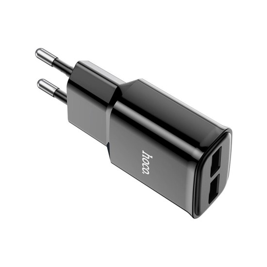 Зарядний пристрій HOCO C88A Star round dual port charger set(Type-C) Black (6931474749543) Зарядний пристрій HOCO C88A Star round dual port charger set(Type-C) Black (6931474749543)