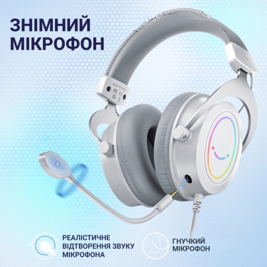 Наушники Fifine H3 RGB White (H3W) Наушники Fifine H3 RGB White (H3W)