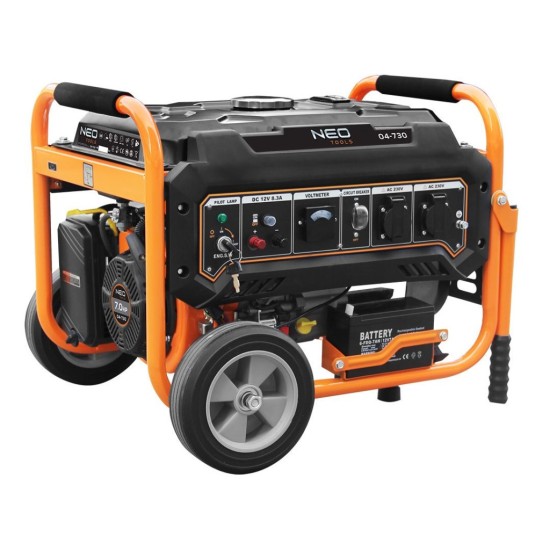 Генератор Neo Tools 230V, 1 фаза, 2.8/3kW, електростарт, AVR (04-730) Генератор Neo Tools 230V, 1 фаза, 2.8/3kW, електростарт, AVR (04-730)