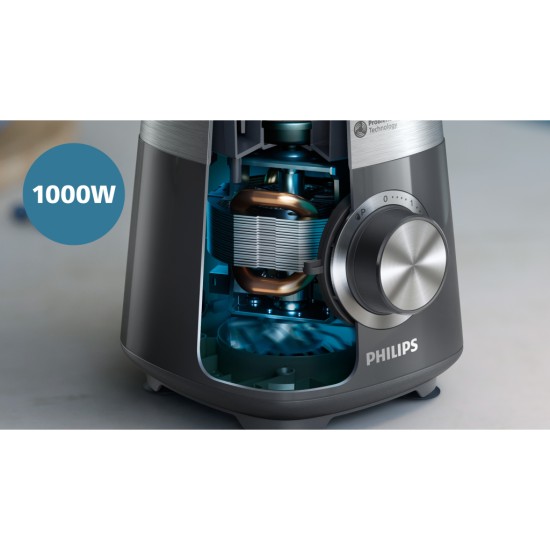 Блендер Philips стаціонарний Series 5000, 1000Вт, чаша-2000мл, сірий (HR3020/20) Блендер Philips стаціонарний Series 5000, 1000Вт, чаша-2000мл, сірий (HR3020/20)