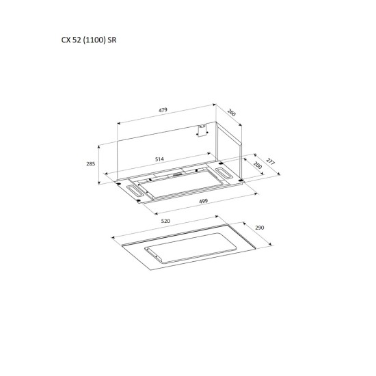 Вытяжка кухонная Pyramida CX 52 (1100) SR GBL Вытяжка кухонная Pyramida CX 52 (1100) SR GBL