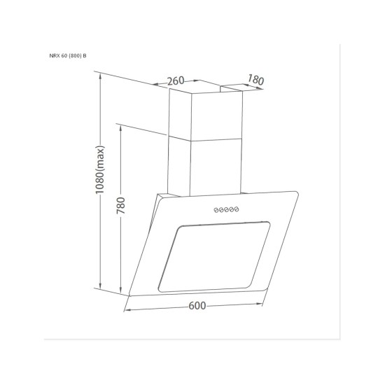 Витяжка кухонна Pyramida NRX 60 (800) B GBL Витяжка кухонна Pyramida NRX 60 (800) B GBL
