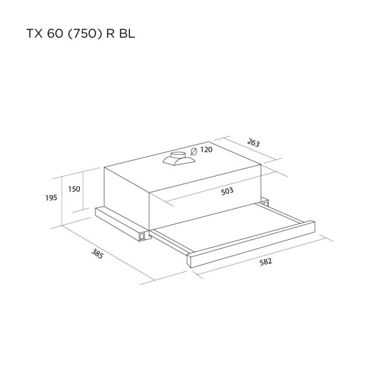 Витяжка кухонна Pyramida TX 60 (750) R BL