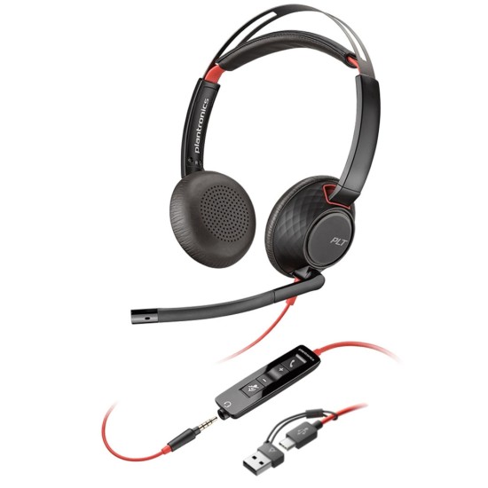 Навушники Poly Blackwire 5220 USB-A/USB-C 3.5 мм Black (8X231AA) Навушники Poly Blackwire 5220 USB-A/USB-C 3.5 мм Black (8X231AA)