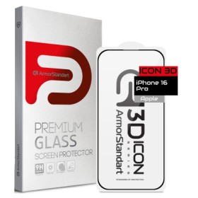 Скло захисне Armorstandart Icon 3D Apple iPhone 16 Pro Black (ARM78028)