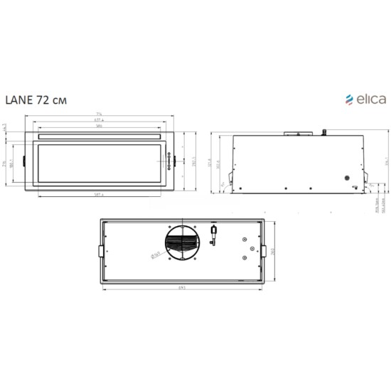 Витяжка кухонна Elica ENTER BL MAT/A/72 Витяжка кухонна Elica ENTER BL MAT/A/72