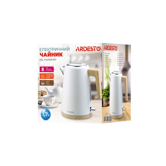 Електрочайник Ardesto EKL-F420WWD Електрочайник Ardesto EKL-F420WWD