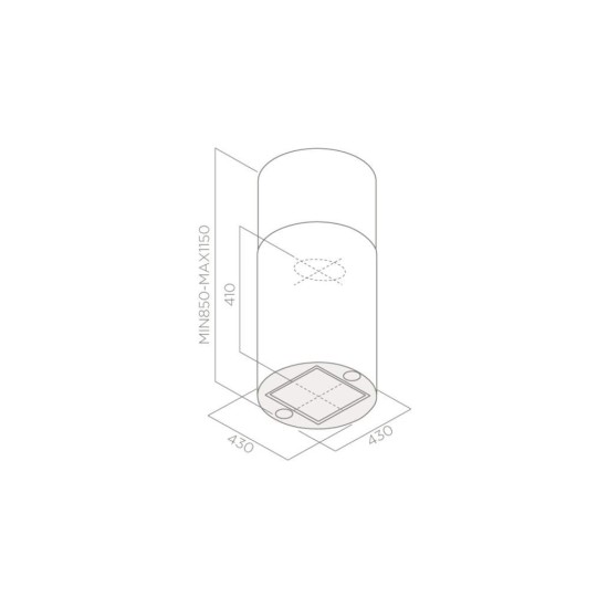 Витяжка кухонна Elica TUBE PRO ISLAND WH MAT/A/43 Витяжка кухонна Elica TUBE PRO ISLAND WH MAT/A/43