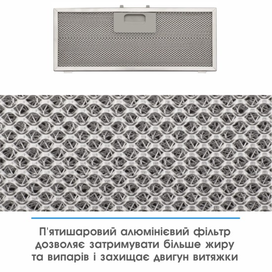 Витяжка кухонна Eleyus URBAN 700 LED 52 BL Витяжка кухонна Eleyus URBAN 700 LED 52 BL