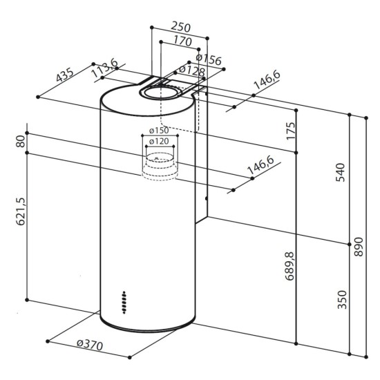 Витяжка кухонна Faber Cylindra Plus Bk Matt A37 (335.0606.998) Витяжка кухонна Faber Cylindra Plus Bk Matt A37 (335.0606.998)
