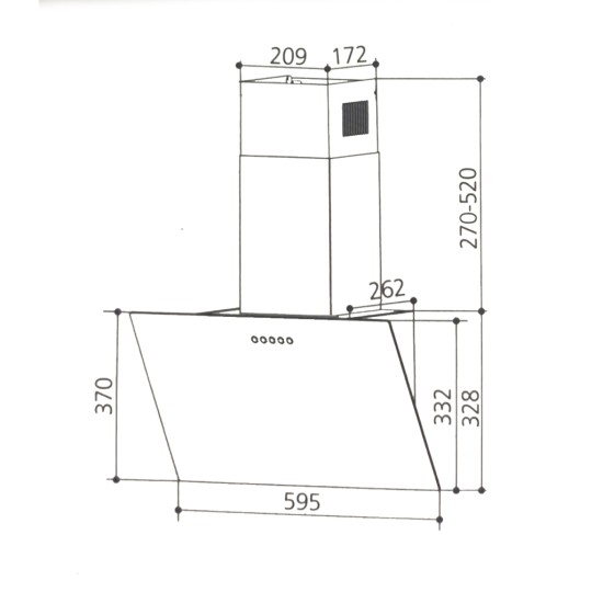Вытяжка кухонная Interline TEFFI SLIM BL A/60/GL/PB Вытяжка кухонная Interline TEFFI SLIM BL A/60/GL/PB