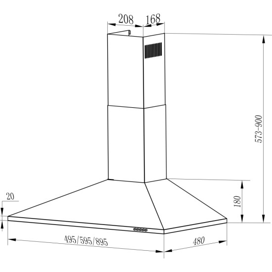 Витяжка кухонна Interline SET X A/60 PB/2/T Витяжка кухонна Interline SET X A/60 PB/2/T