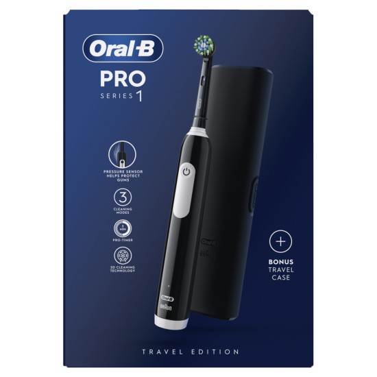 Електрична зубна щітка Oral-B Pro Series 1 D305.513.3X BK типу 3791+ чохол Travel Edition Електрична зубна щітка Oral-B Pro Series 1 D305.513.3X BK типу 3791+ чохол Travel Edition