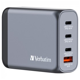Зарядное устройство Verbatim GaN 100 W 4 ports (2xUSB-C-100 W,USB-C 65 W /USB-A -3.0) (32202)