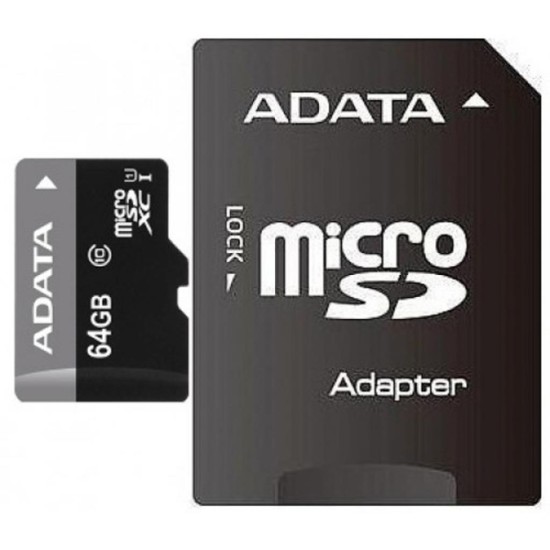 Карта пам'яті ADATA 64GB microSD class 10 UHS-I (AUSDX64GUICL10-RA1) Карта пам'яті ADATA 64GB microSD class 10 UHS-I (AUSDX64GUICL10-RA1)