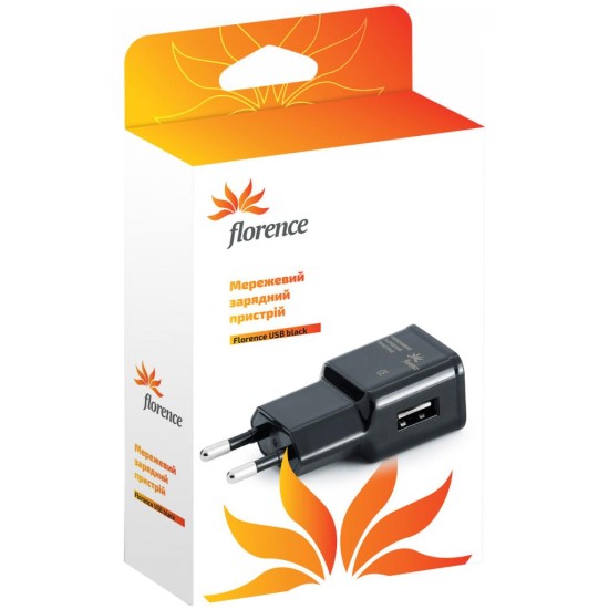 Зарядний пристрій Florence USB, 2A (TC20-USB) Зарядний пристрій Florence USB, 2A (TC20-USB)