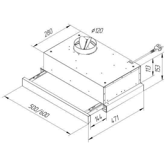 Витяжка кухонна Pyramida TL 60 SLIM WH Витяжка кухонна Pyramida TL 60 SLIM WH