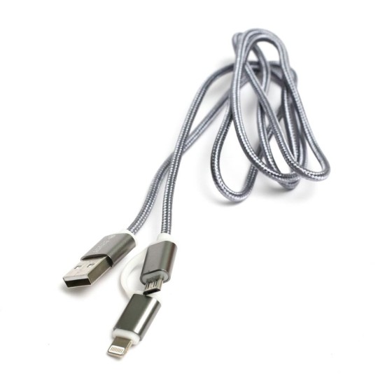 Дата кабель USB 2.0 AM to Lightning + Micro 5P 1.0m cotton PowerPlant (KD00AS1289) Дата кабель USB 2.0 AM to Lightning + Micro 5P 1.0m cotton PowerPlant (KD00AS1289)