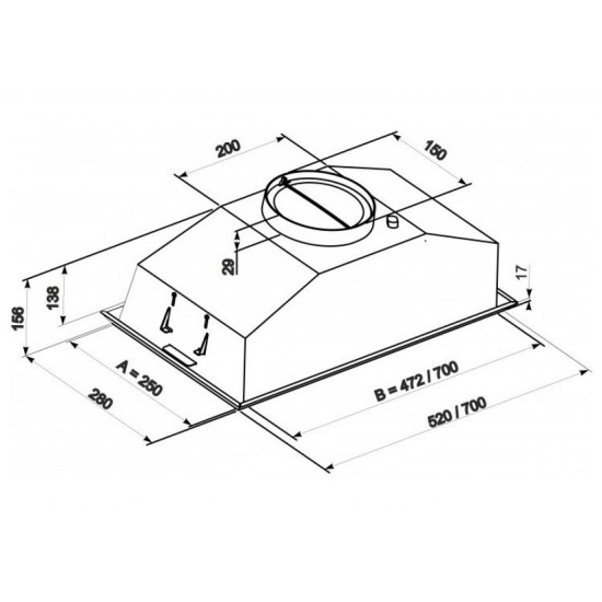 Витяжка кухонна Eleyus Modul 1200 LED SMD 70 IS Витяжка кухонна Eleyus Modul 1200 LED SMD 70 IS