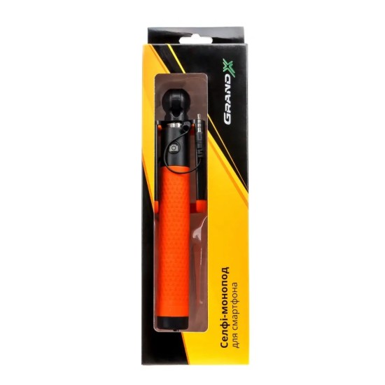 Монопод для селфи Grand-X Deluxe Click 3,5 U-крепление 180-780мм Orange (MPGDJ3CUO)